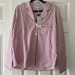 Striped Red and White Pajama Top
